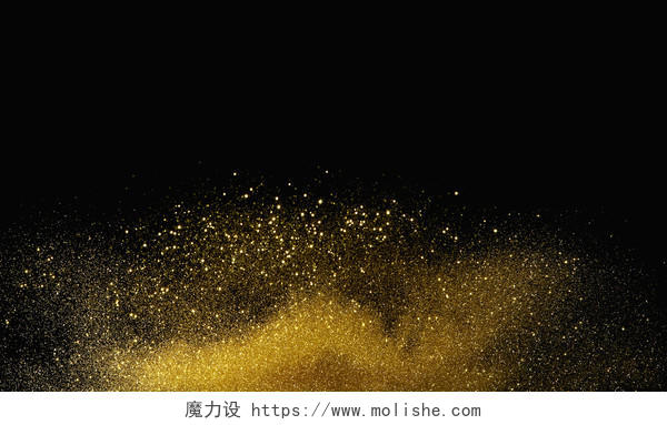 金色粉尘大气金色沙粒黑金高档金粉背景图